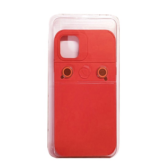 Capa de Silicone com Conjunto de Vidro de Câmera Separado para Apple iPhone 11 Vermelho